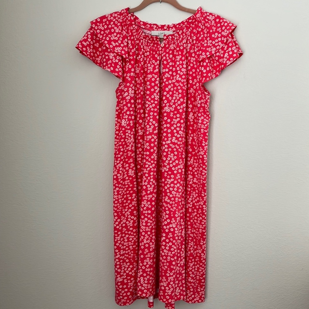 Loft Ruffle Sleeve Work Dress
